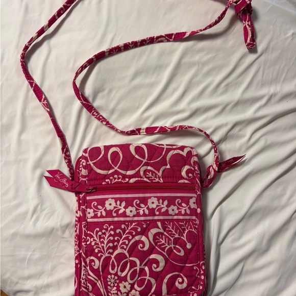 Vera Bradley Twirly Birds Pink Small Cross Body Hipster Purse/Bag 6”x8” - Picture 1 of 7